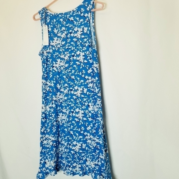 Draper James Blue Dress S/M ruffles floral SUPER soft lightweight sleeveless NWT - Picture 3 of 10